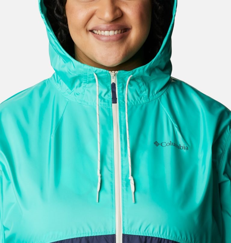 Jacheta Columbia Flash Forward Windbreaker Dama Turcoaz Bleumarin | Plus Size BYQ98Z71S